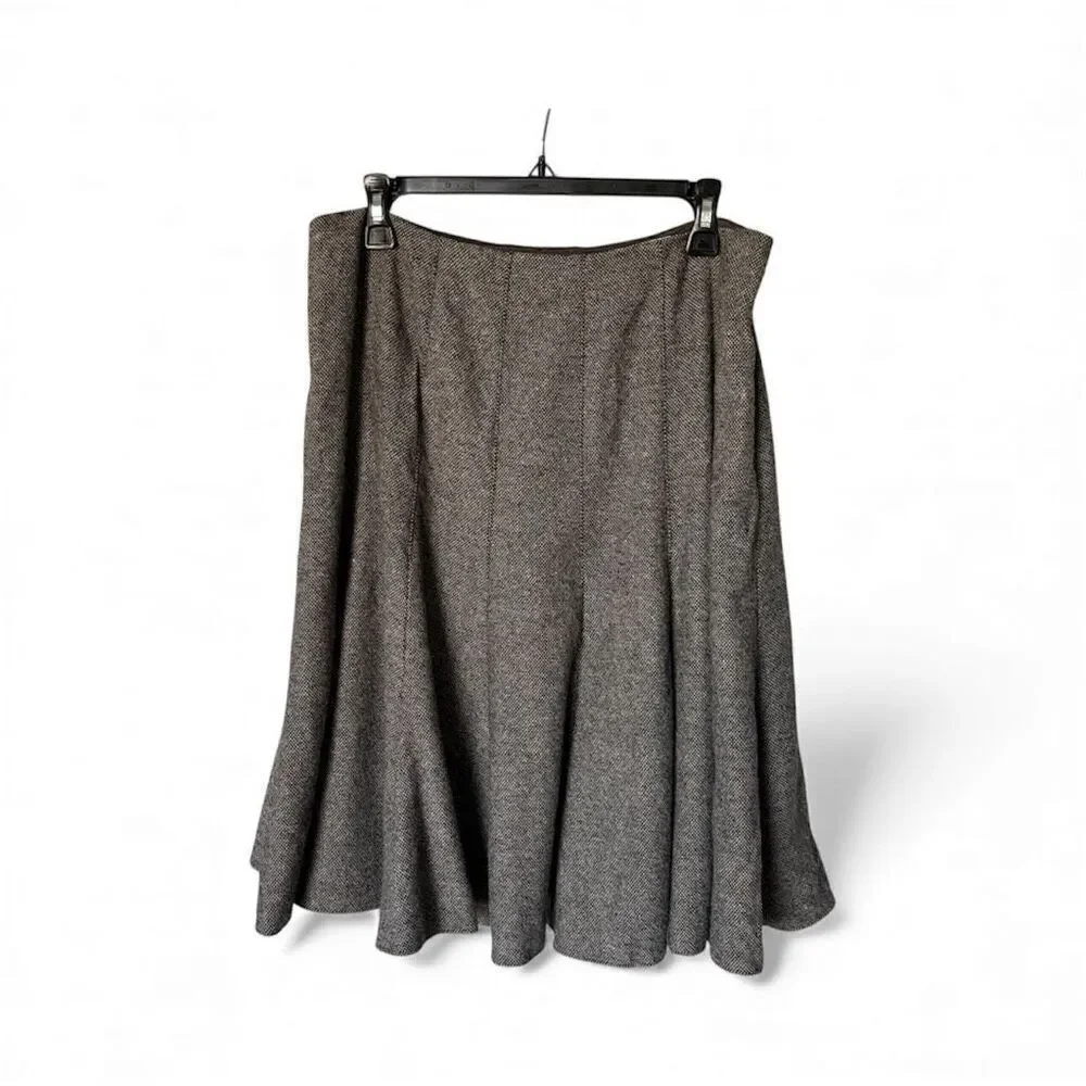 Michael Kors Wool Fit & Flare Skirt Size 12 Career Wear Office